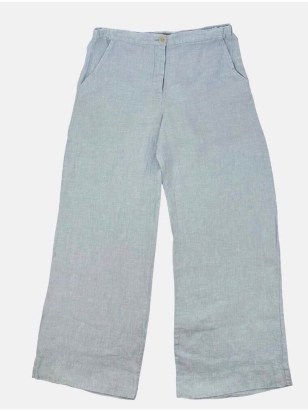 Flax Wide Leg Linen Pants in Light Blue